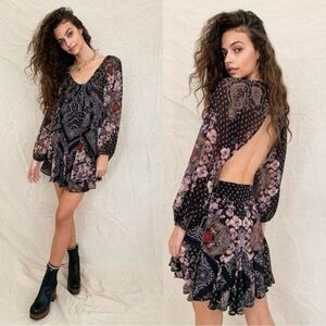 NWT Free People Seven Wonders Mini Dress Black Size M